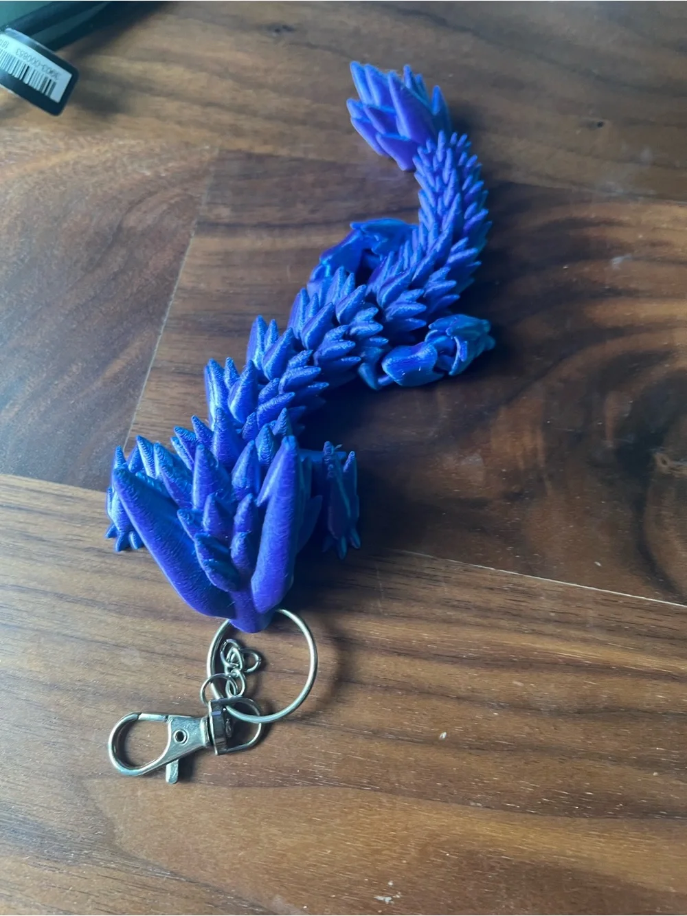 3D Printed Dragon Keychain - Vibrant Purple